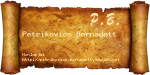 Petrikovics Bernadett névjegykártya